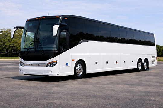 56-passenger charter bus available for charter in Beverly Hills, CA